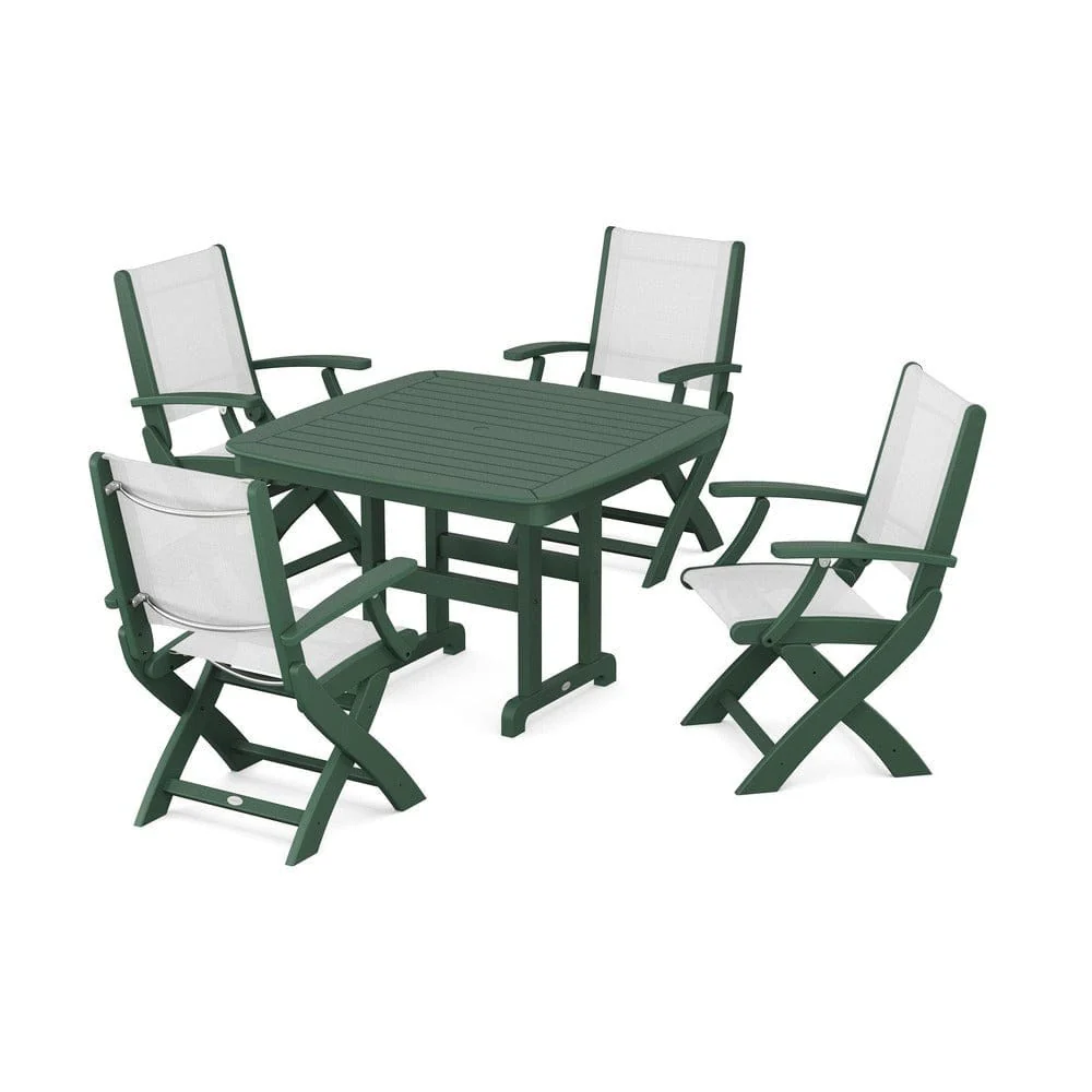 POLYWOOD® - Coastal Folding Chair 5-Piece Dining Set - PWS915 - Image 20