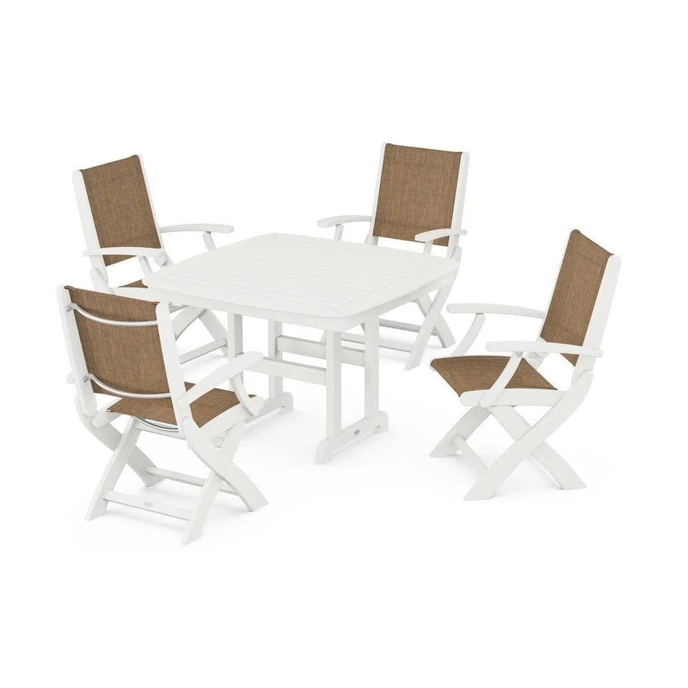 POLYWOOD® - Coastal Folding Chair 5-Piece Dining Set - PWS915 - Image 34
