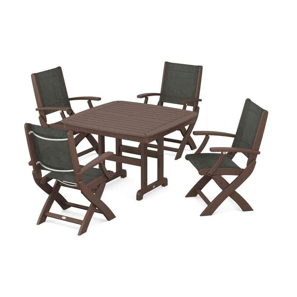 POLYWOOD® - Coastal Folding Chair 5-Piece Dining Set - PWS915 - Image 36