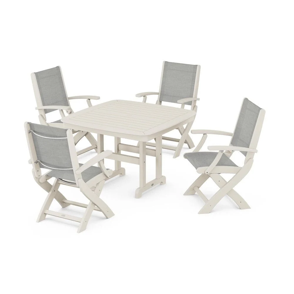 POLYWOOD® - Coastal Folding Chair 5-Piece Dining Set - PWS915 - Image 64