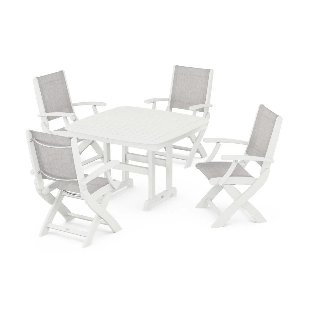 POLYWOOD® - Coastal Folding Chair 5-Piece Dining Set - PWS915 - Image 67