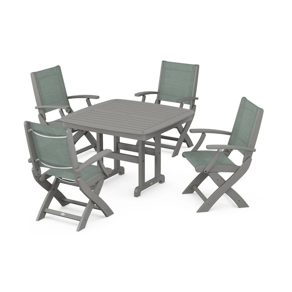 POLYWOOD® - Coastal Folding Chair 5-Piece Dining Set - PWS915 - Image 69