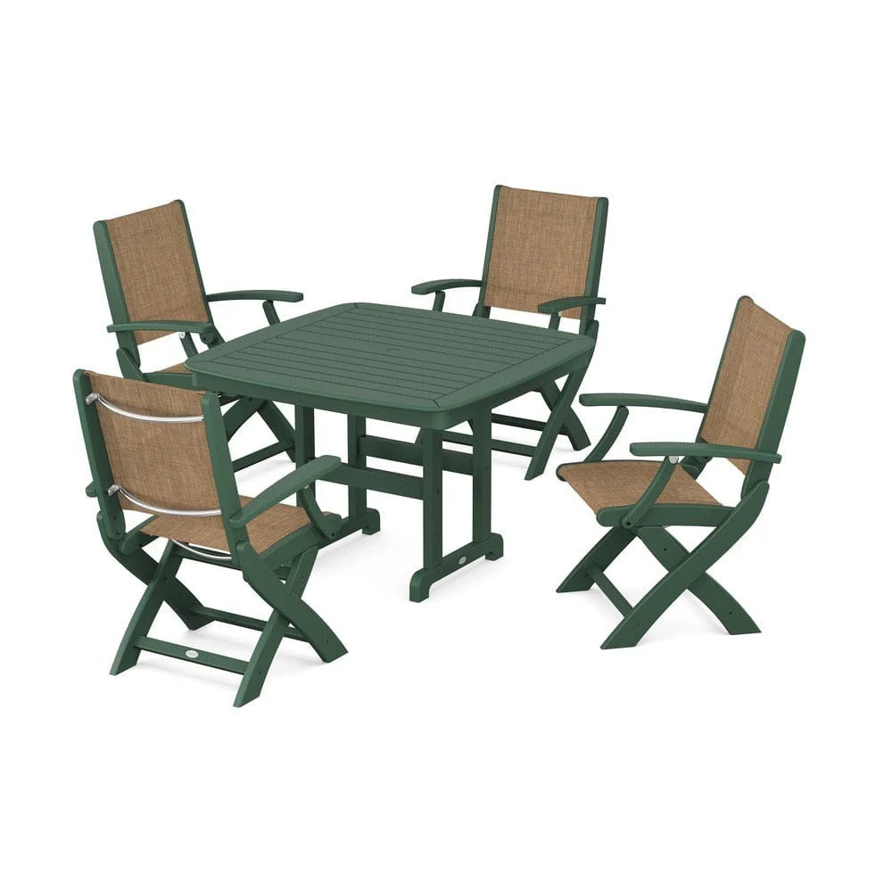 POLYWOOD® - Coastal Folding Chair 5-Piece Dining Set - PWS915 - Image 75