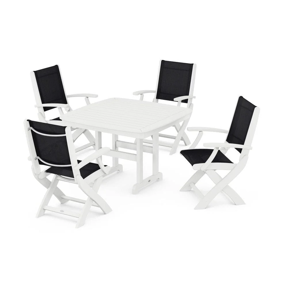 POLYWOOD® - Coastal Folding Chair 5-Piece Dining Set - PWS915 - Image 82