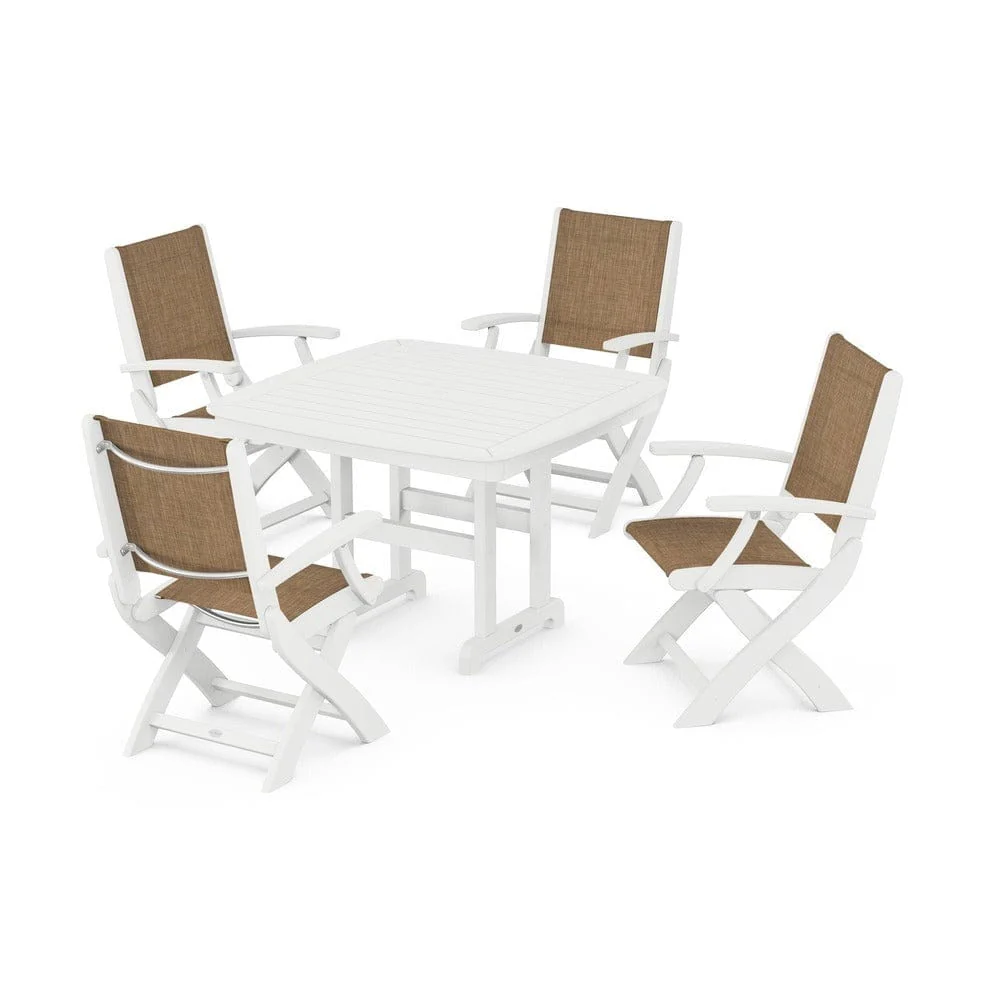 POLYWOOD® - Coastal Folding Chair 5-Piece Dining Set - PWS915 - Image 84