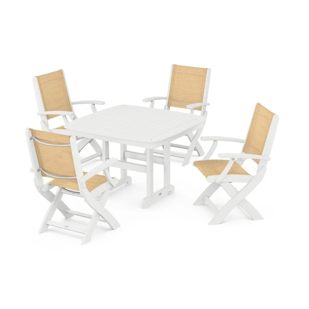 POLYWOOD® - Coastal Folding Chair 5-Piece Dining Set - PWS915 - Image 86