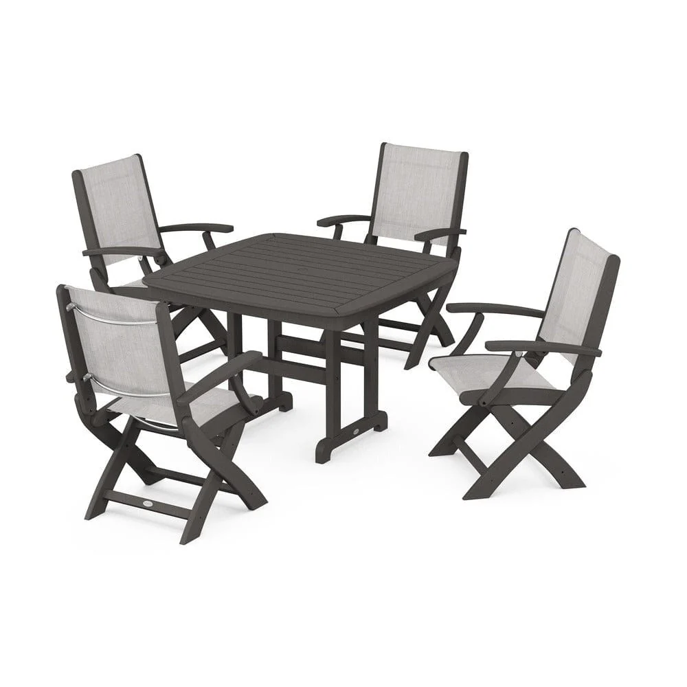 POLYWOOD® - Coastal Folding Chair 5-Piece Dining Set - PWS915 - Image 93