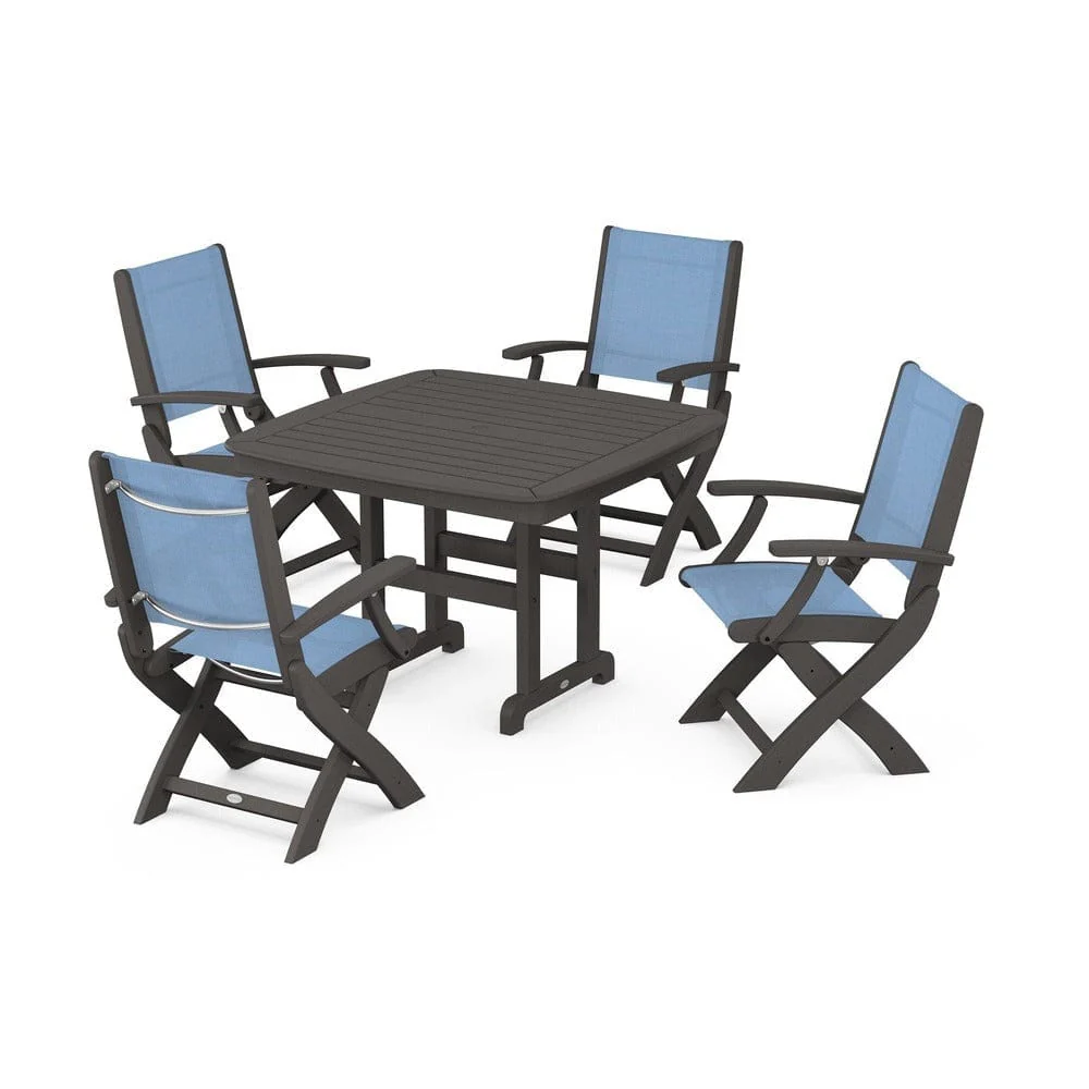 POLYWOOD® - Coastal Folding Chair 5-Piece Dining Set - PWS915 - Image 99