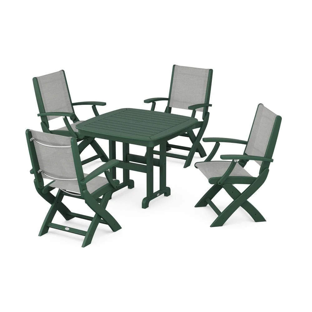 POLYWOOD® - Coastal Folding Chair 5-Piece Dining Set - PWS1237 - Image 101