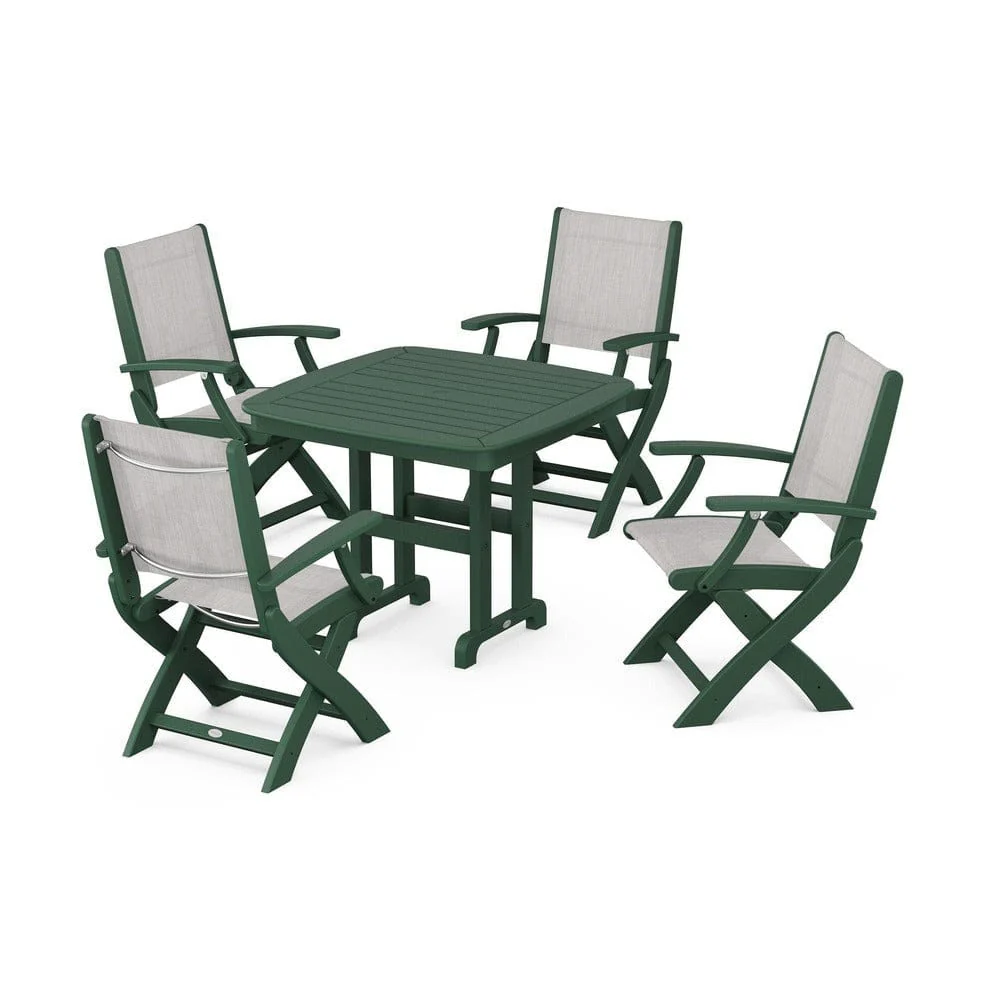 POLYWOOD® - Coastal Folding Chair 5-Piece Dining Set - PWS1237 - Image 102