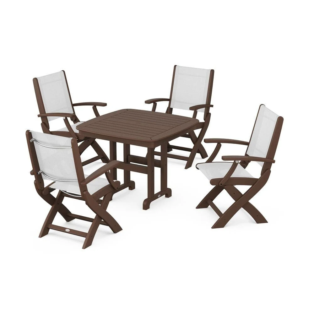 POLYWOOD® - Coastal Folding Chair 5-Piece Dining Set - PWS1237 - Image 114