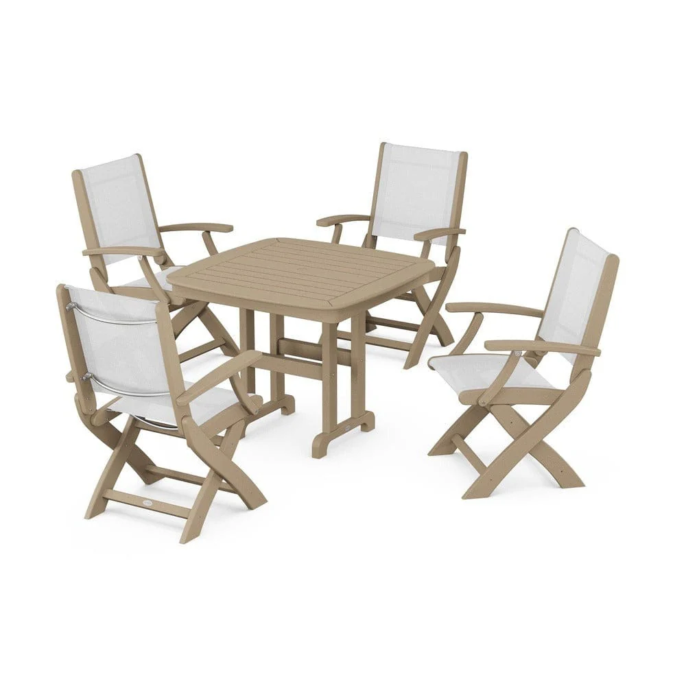 POLYWOOD® - Coastal Folding Chair 5-Piece Dining Set - PWS1237 - Image 119