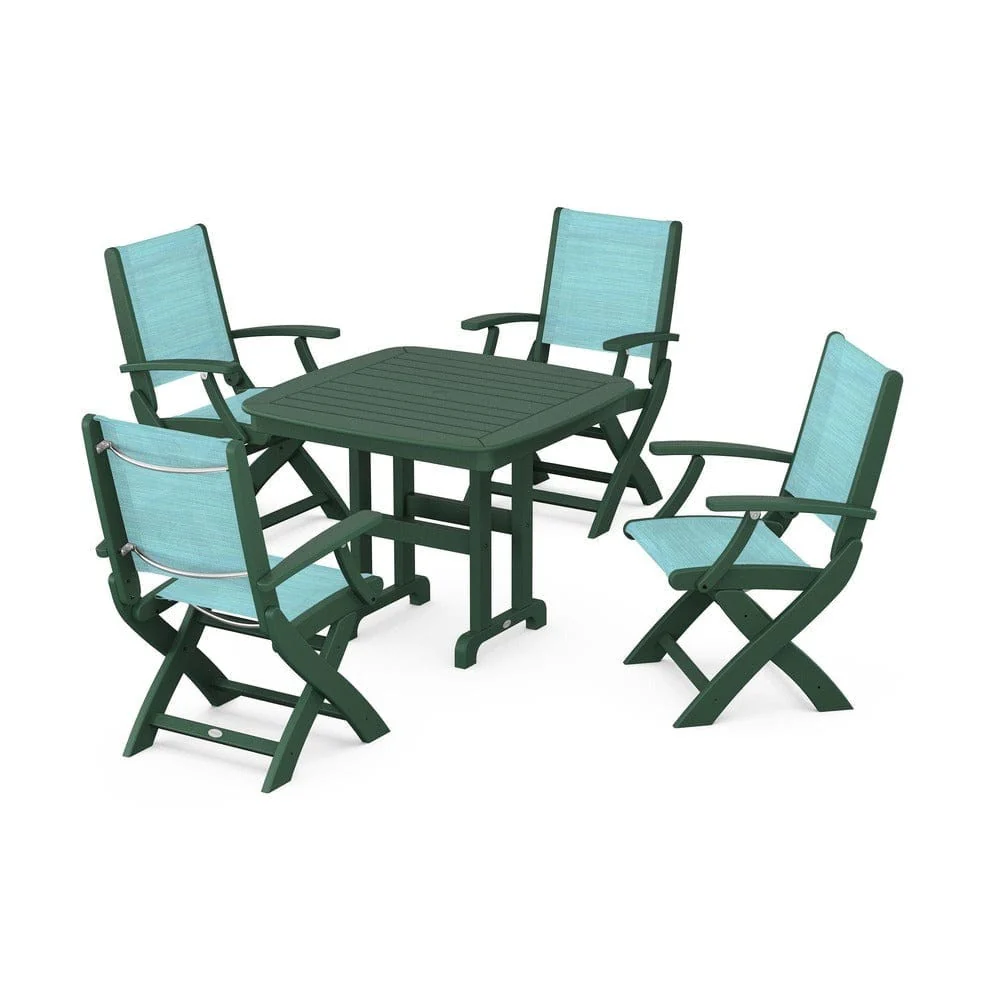 POLYWOOD® - Coastal Folding Chair 5-Piece Dining Set - PWS1237 - Image 18