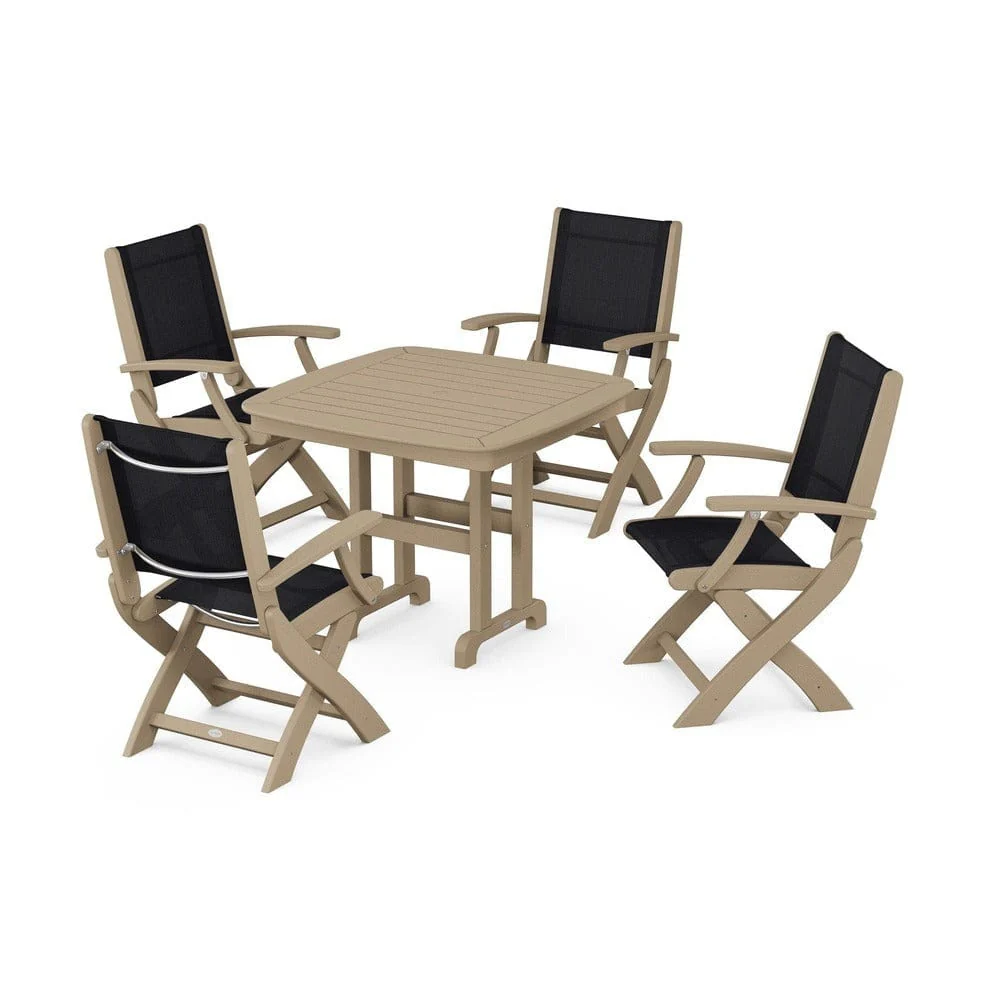 POLYWOOD® - Coastal Folding Chair 5-Piece Dining Set - PWS1237 - Image 32