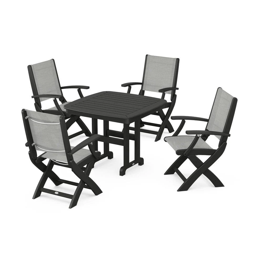 POLYWOOD® - Coastal Folding Chair 5-Piece Dining Set - PWS1237 - Image 42