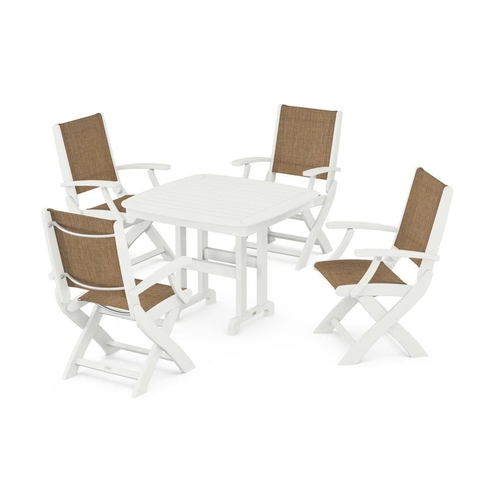 POLYWOOD® - Coastal Folding Chair 5-Piece Dining Set - PWS1237 - Image 48