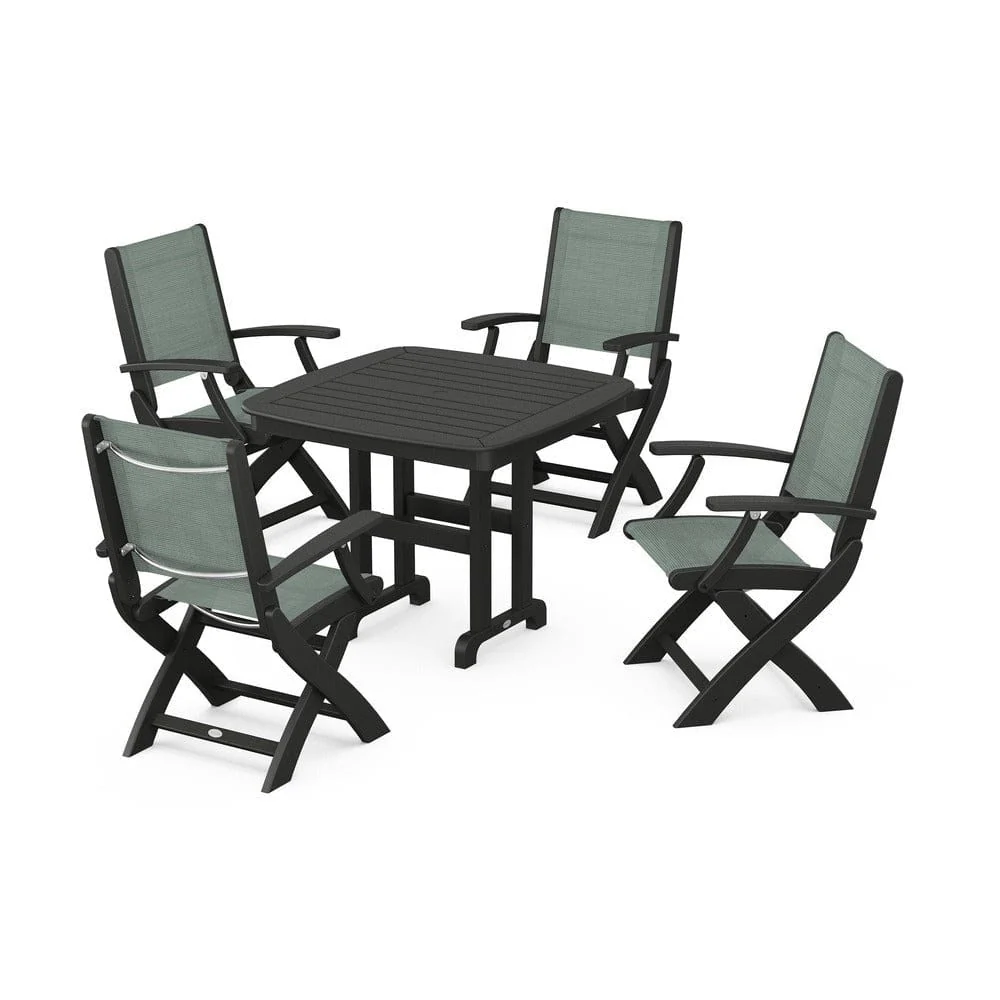 POLYWOOD® - Coastal Folding Chair 5-Piece Dining Set - PWS1237 - Image 57