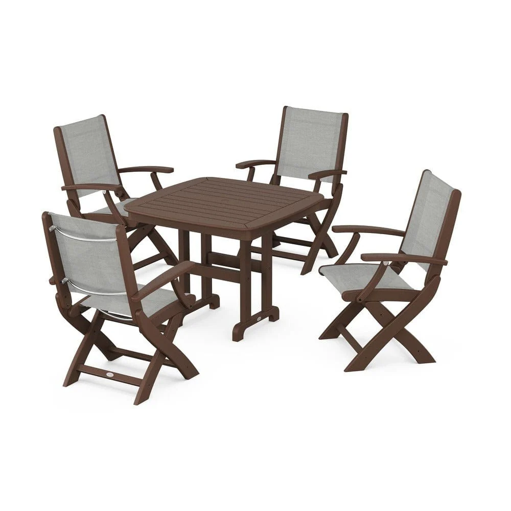 POLYWOOD® - Coastal Folding Chair 5-Piece Dining Set - PWS1237 - Image 72