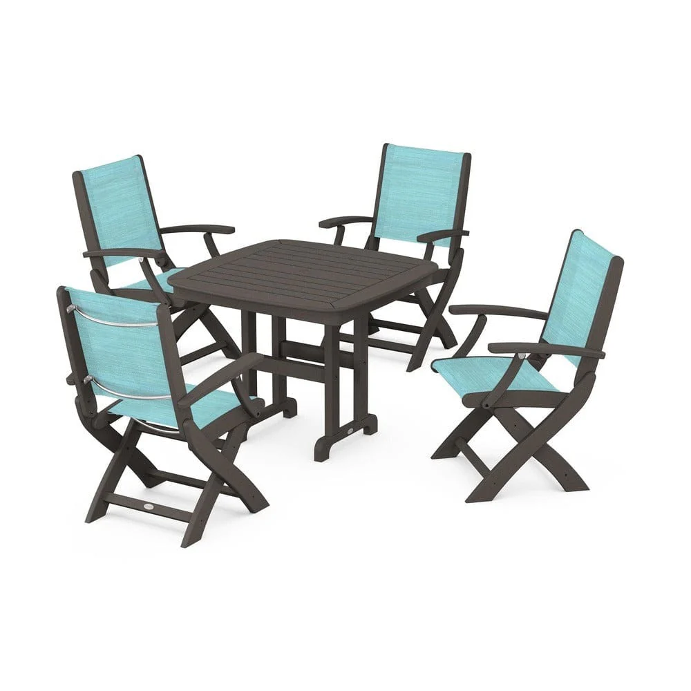 POLYWOOD® - Coastal Folding Chair 5-Piece Dining Set - PWS1237 - Image 8