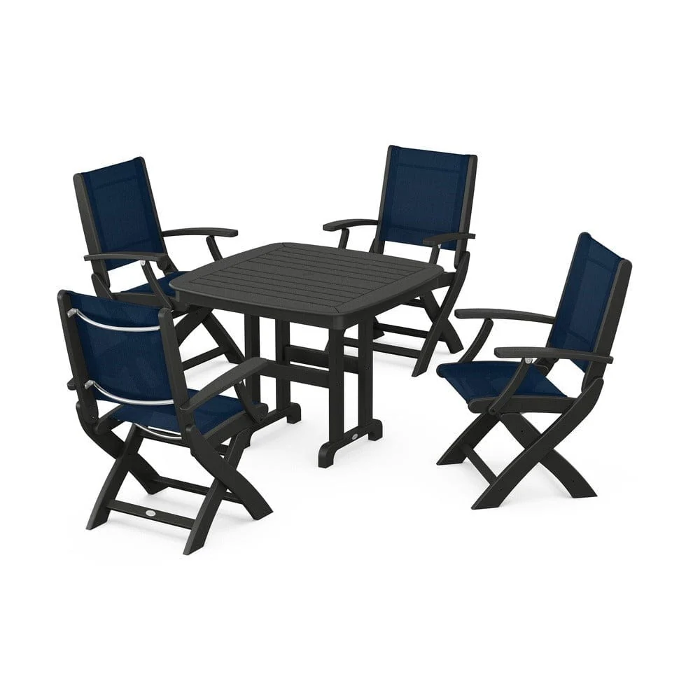POLYWOOD® - Coastal Folding Chair 5-Piece Dining Set - PWS1237 - Image 85