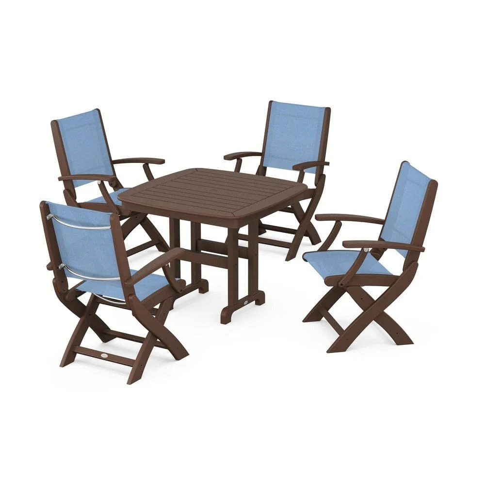POLYWOOD® - Coastal Folding Chair 5-Piece Dining Set - PWS1237 - Image 89