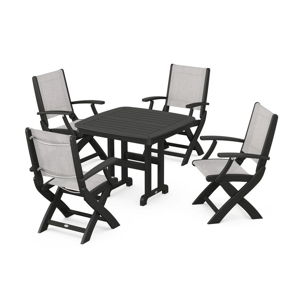 POLYWOOD® - Coastal Folding Chair 5-Piece Dining Set - PWS1237 - Image 9