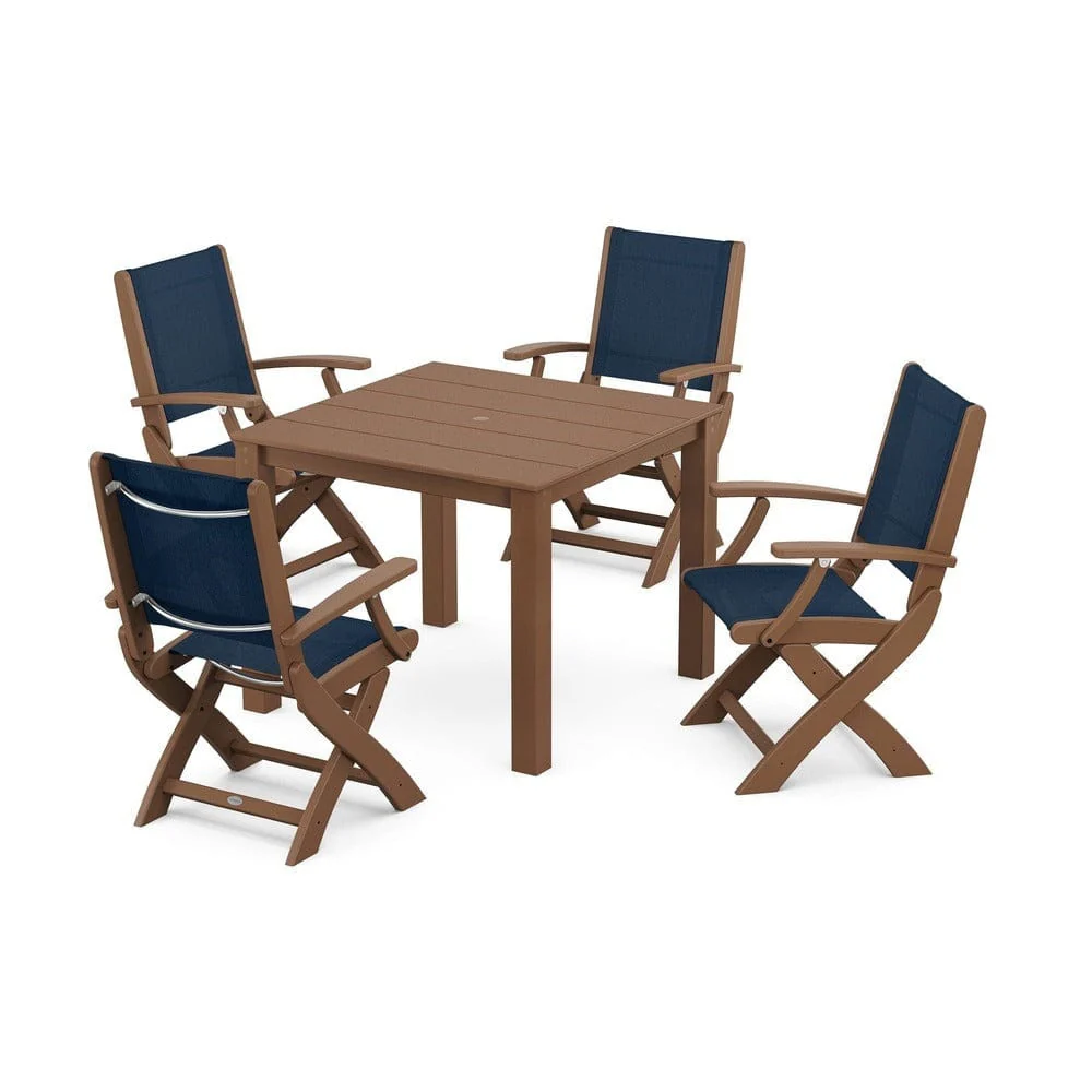 POLYWOOD® - Coastal Folding Chair 5-Piece Parsons Dining Set - PWS2274 - Image 10