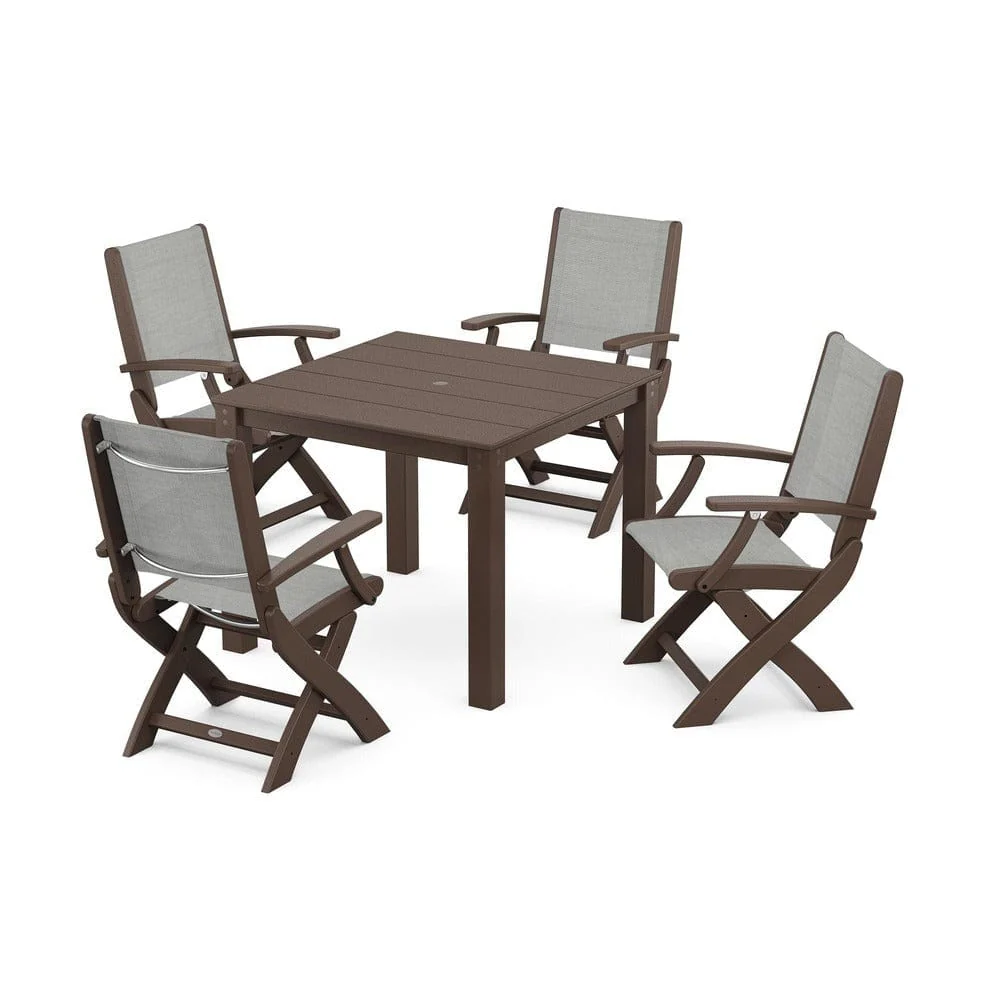 POLYWOOD® - Coastal Folding Chair 5-Piece Parsons Dining Set - PWS2274 - Image 14