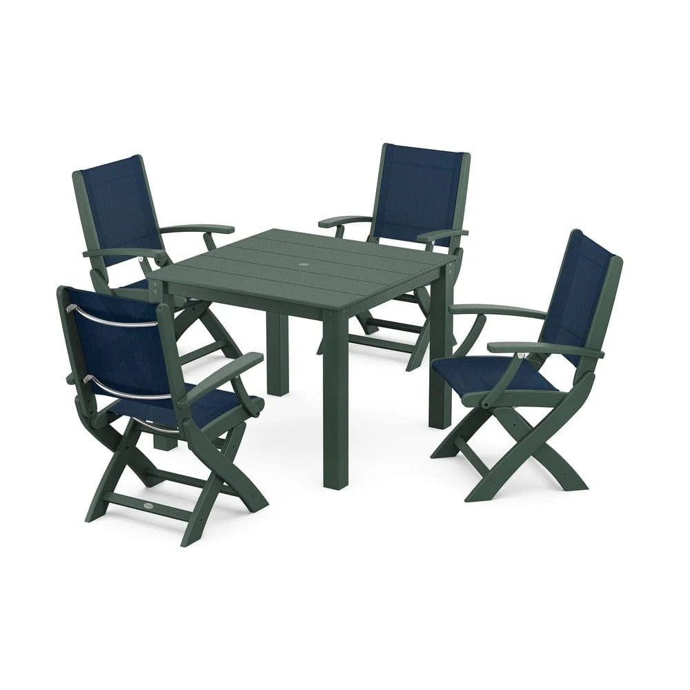 POLYWOOD® - Coastal Folding Chair 5-Piece Parsons Dining Set - PWS2274 - Image 17