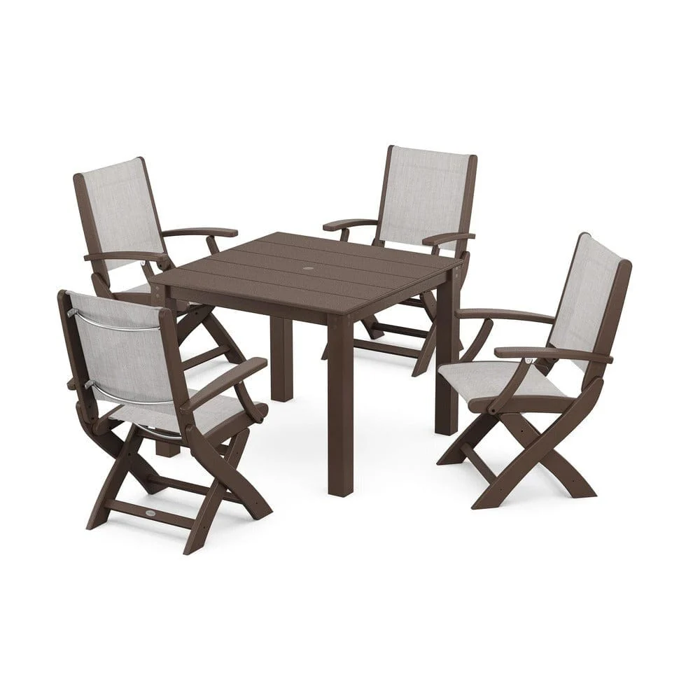POLYWOOD® - Coastal Folding Chair 5-Piece Parsons Dining Set - PWS2274 - Image 21