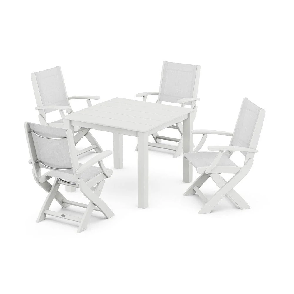POLYWOOD® - Coastal Folding Chair 5-Piece Parsons Dining Set - PWS2274 - Image 24