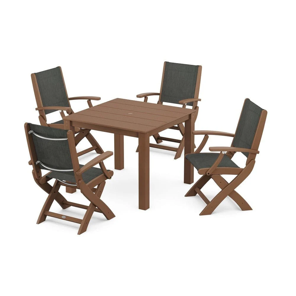 POLYWOOD® - Coastal Folding Chair 5-Piece Parsons Dining Set - PWS2274 - Image 28