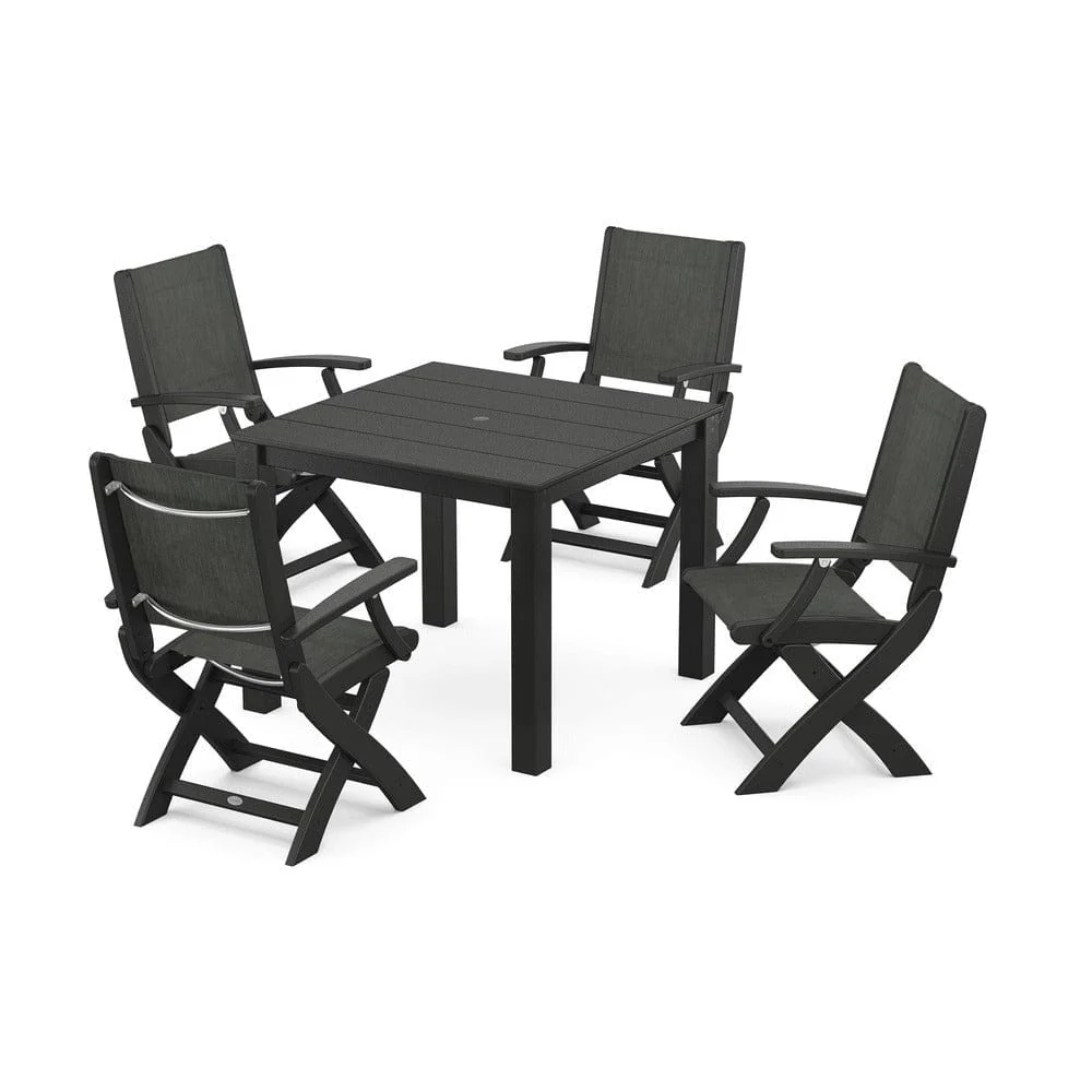POLYWOOD® - Coastal Folding Chair 5-Piece Parsons Dining Set - PWS2274 - Image 34