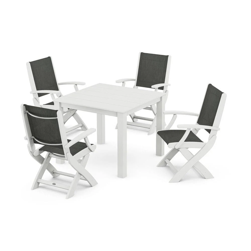 POLYWOOD® - Coastal Folding Chair 5-Piece Parsons Dining Set - PWS2274 - Image 35