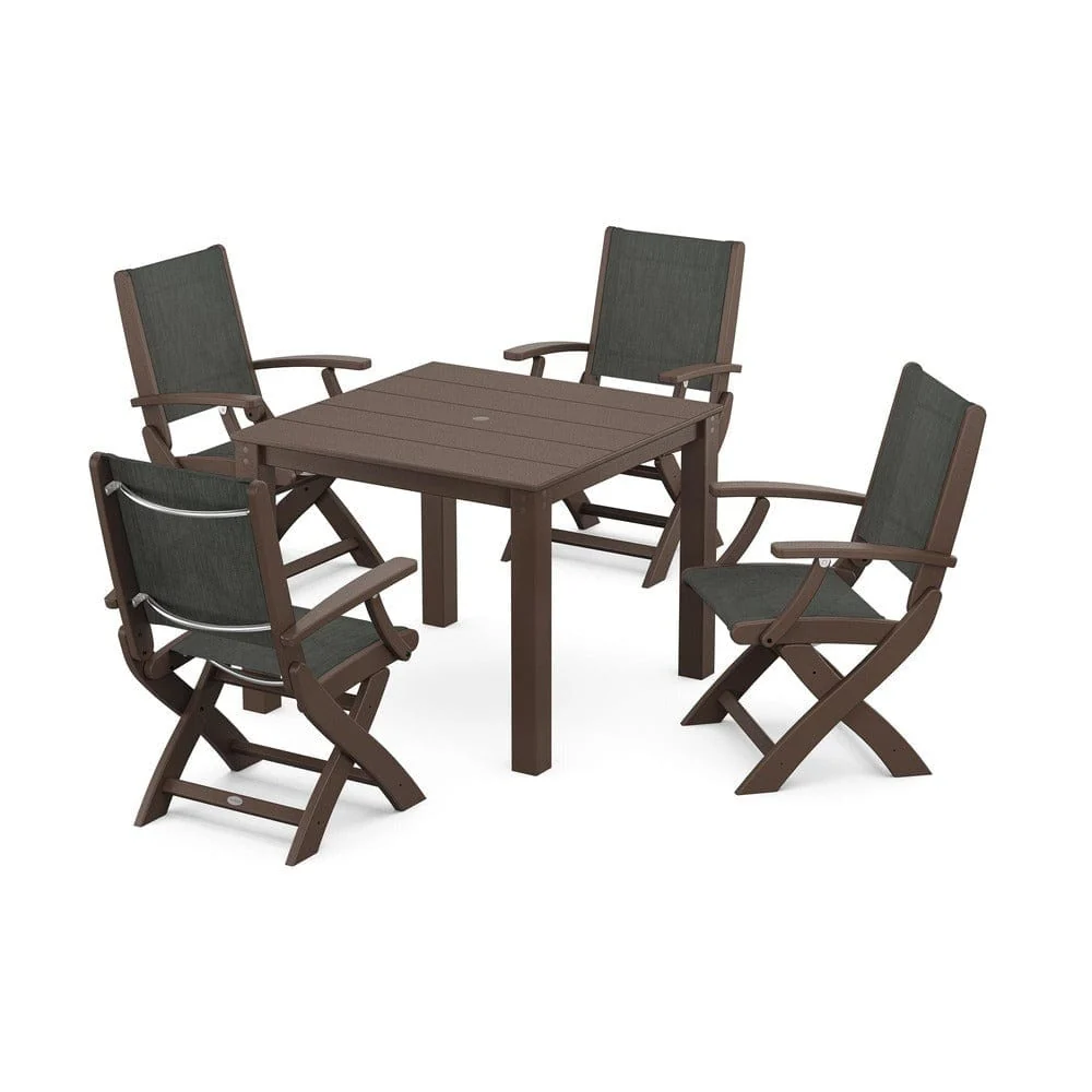POLYWOOD® - Coastal Folding Chair 5-Piece Parsons Dining Set - PWS2274 - Image 38