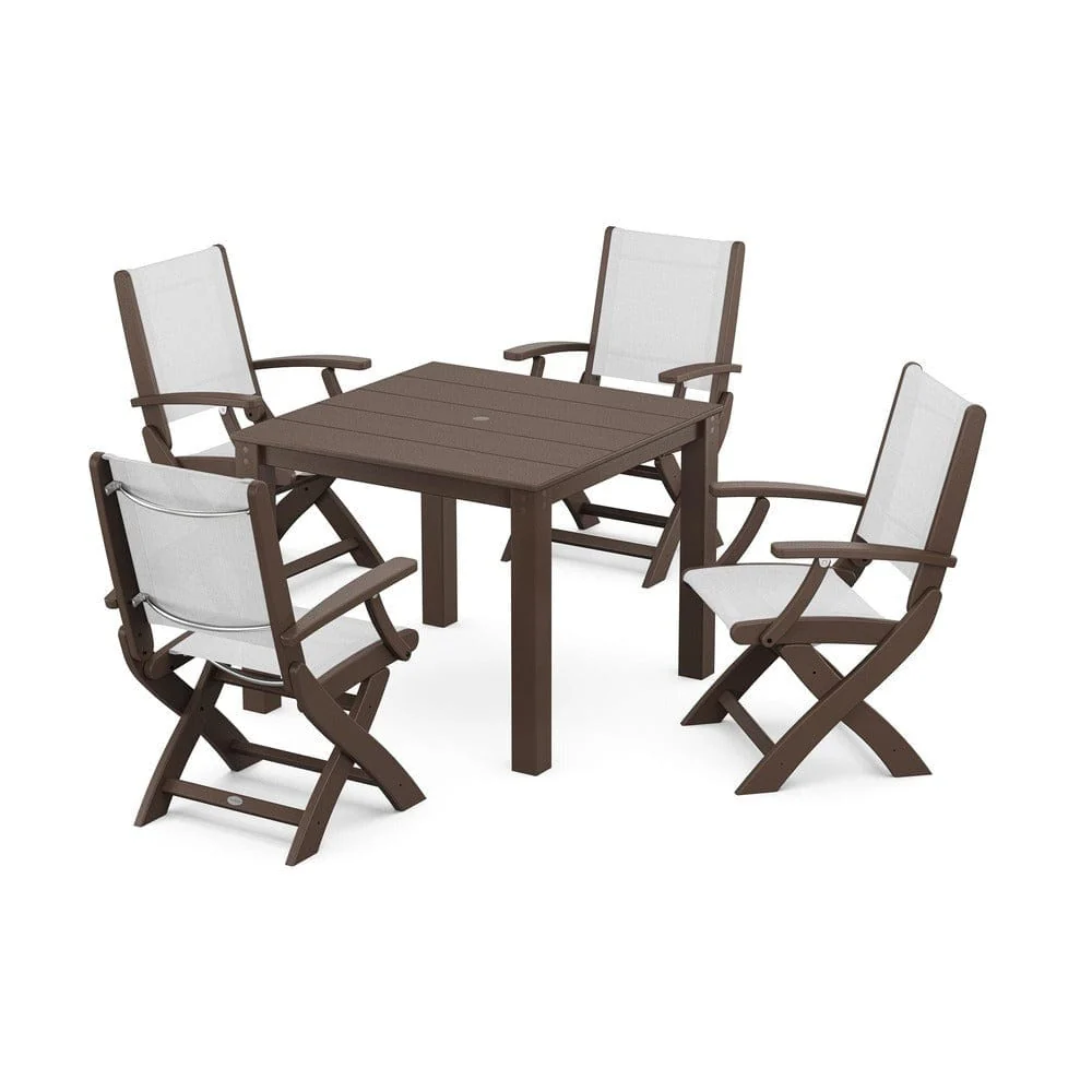 POLYWOOD® - Coastal Folding Chair 5-Piece Parsons Dining Set - PWS2274 - Image 44