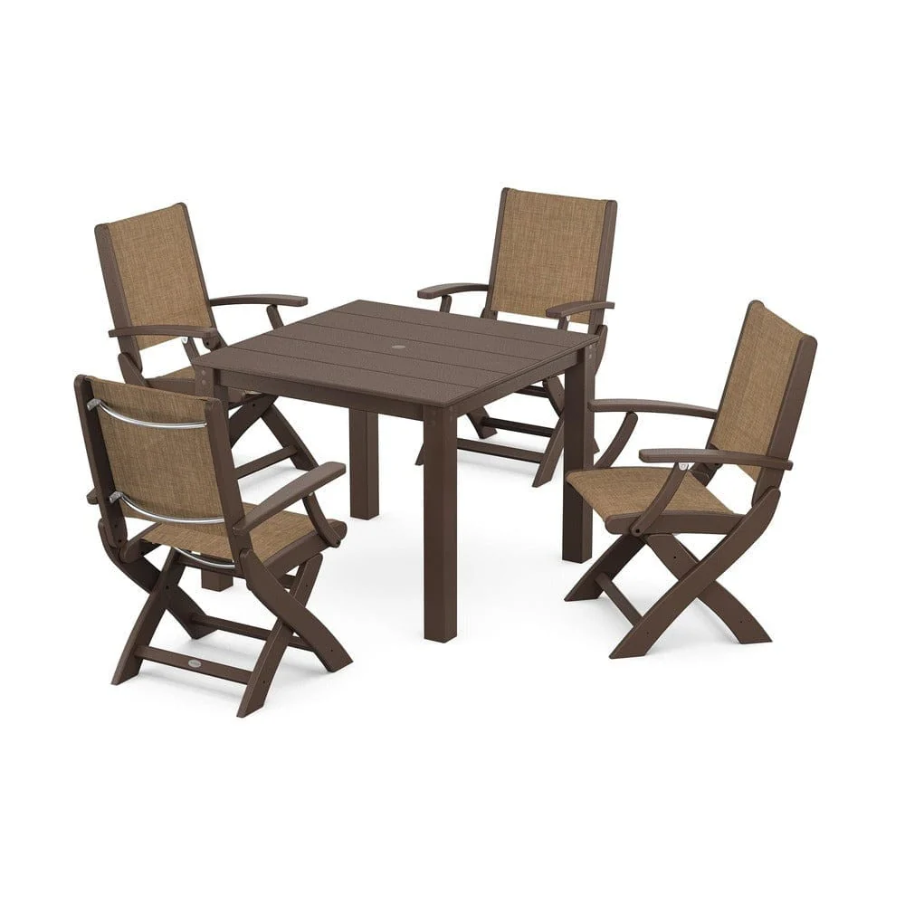 POLYWOOD® - Coastal Folding Chair 5-Piece Parsons Dining Set - PWS2274 - Image 53