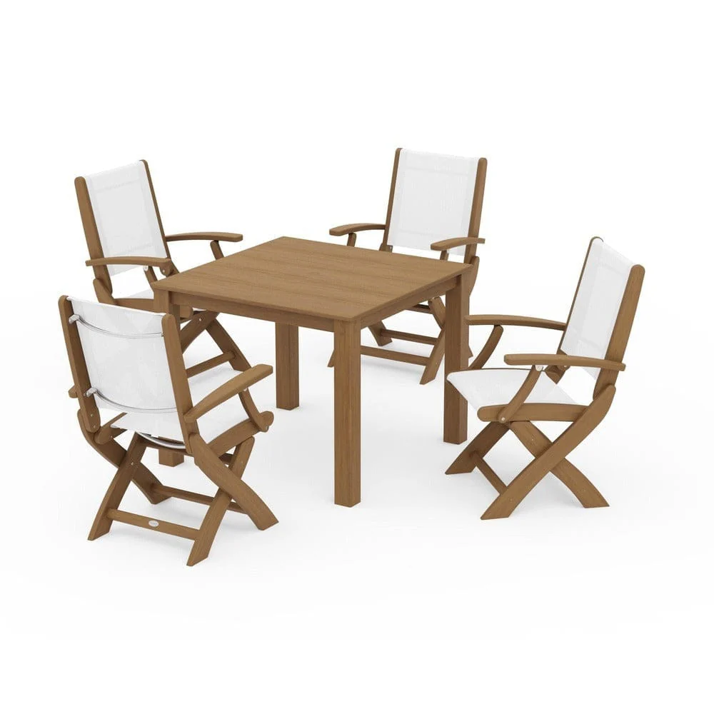 POLYWOOD® - Coastal Folding Chair 5-Piece Parsons Dining Set - PWS2274 - Image 76