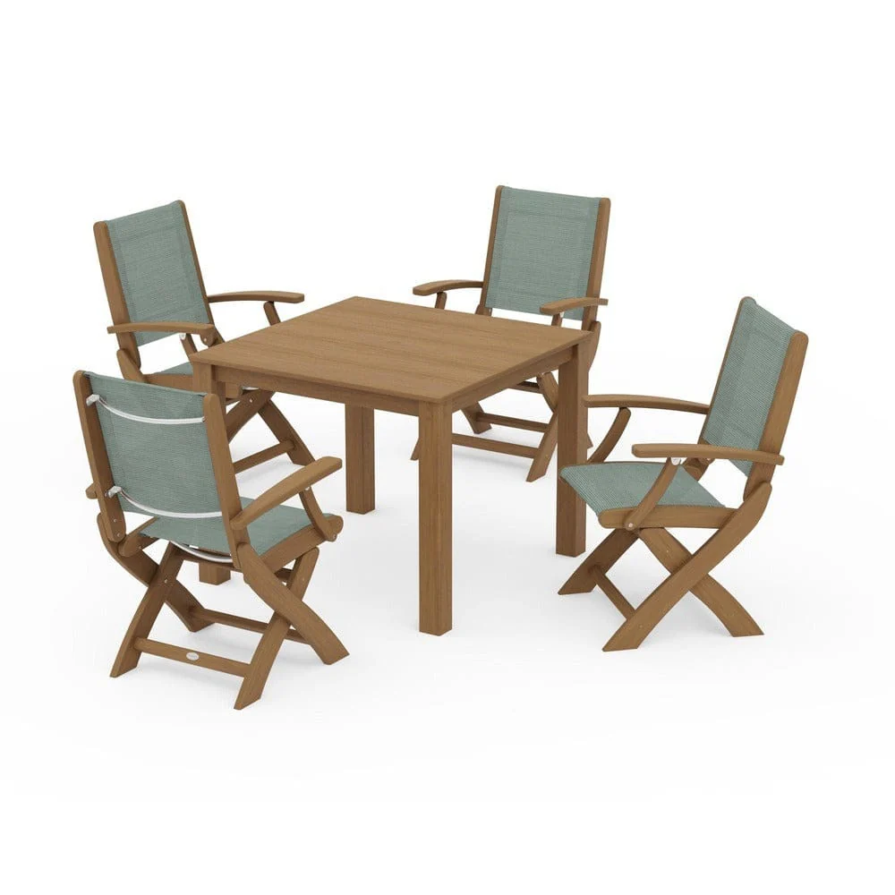 POLYWOOD® - Coastal Folding Chair 5-Piece Parsons Dining Set - PWS2274 - Image 77