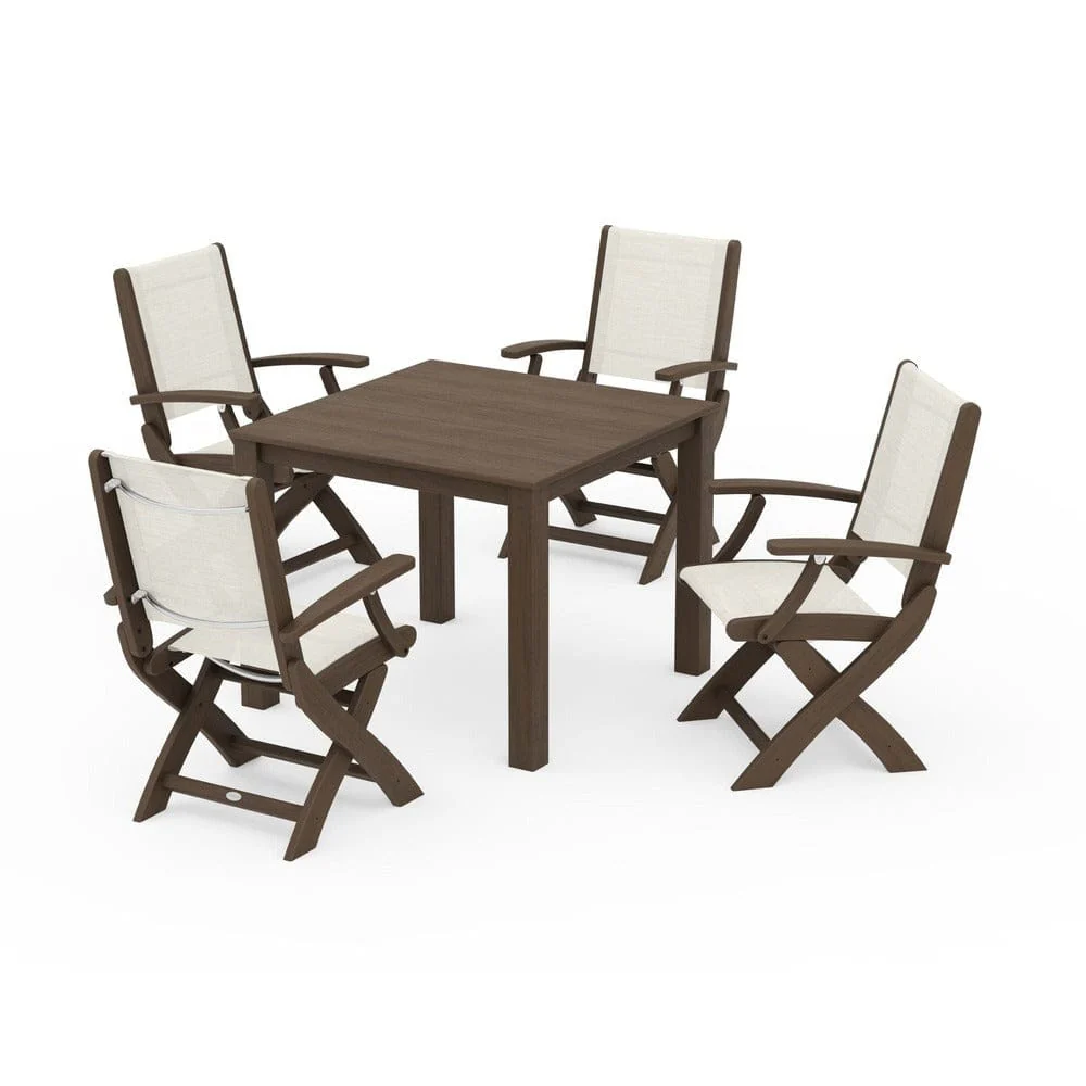 POLYWOOD® - Coastal Folding Chair 5-Piece Parsons Dining Set - PWS2274 - Image 83