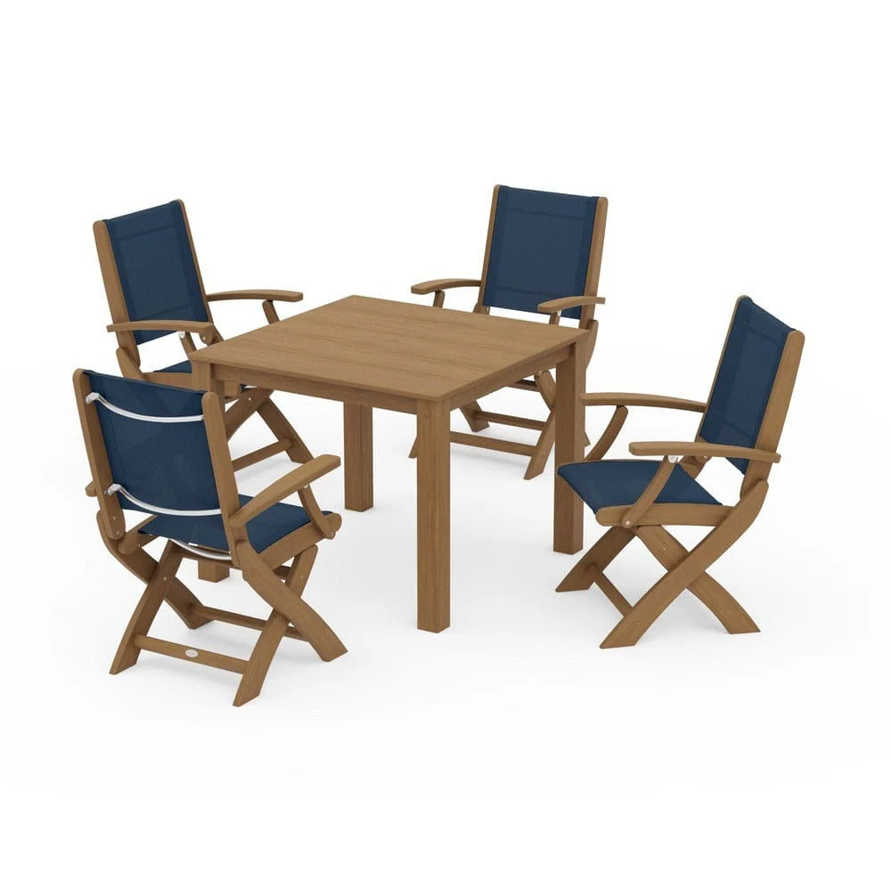 POLYWOOD® - Coastal Folding Chair 5-Piece Parsons Dining Set - PWS2274 - Image 87