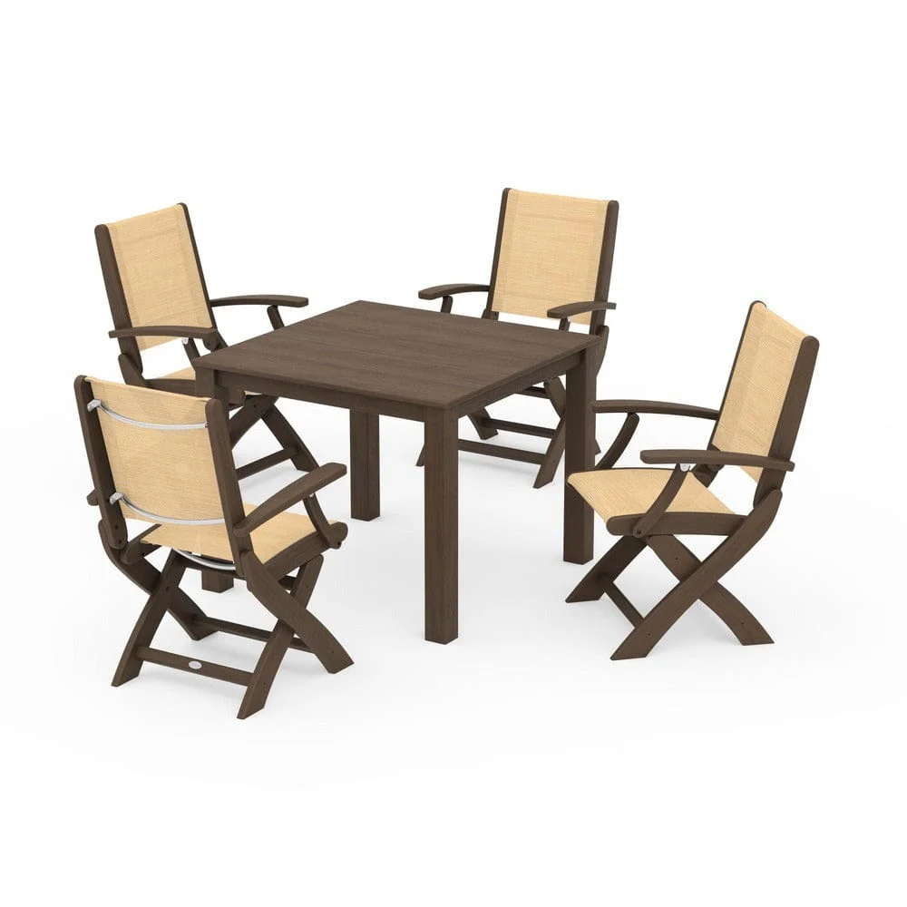 POLYWOOD® - Coastal Folding Chair 5-Piece Parsons Dining Set - PWS2274 - Image 88