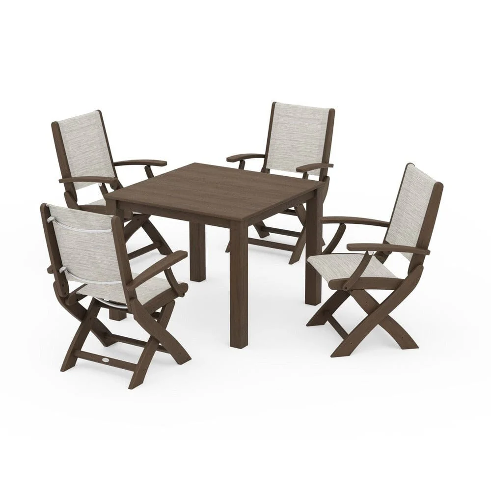 POLYWOOD® - Coastal Folding Chair 5-Piece Parsons Dining Set - PWS2274 - Image 89