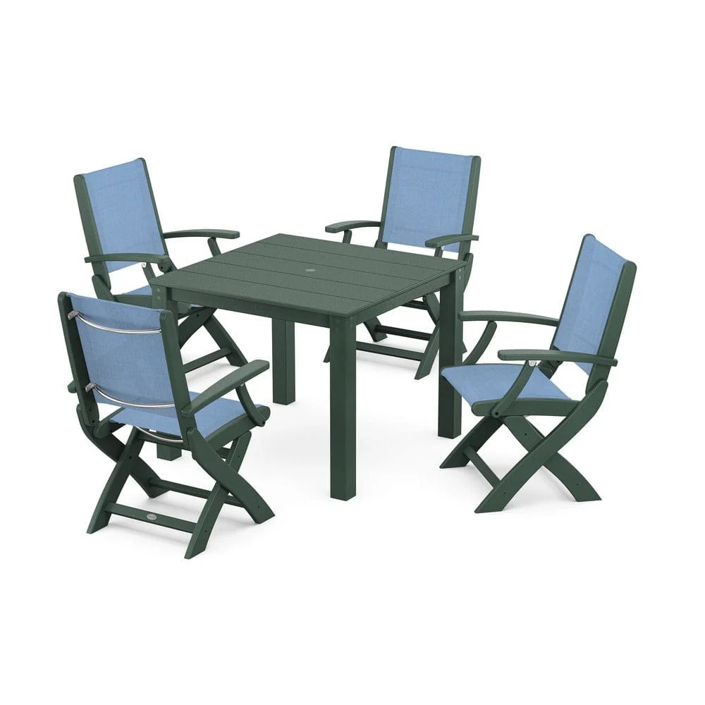 POLYWOOD® - Coastal Folding Chair 5-Piece Parsons Dining Set - PWS2274 - Image 9