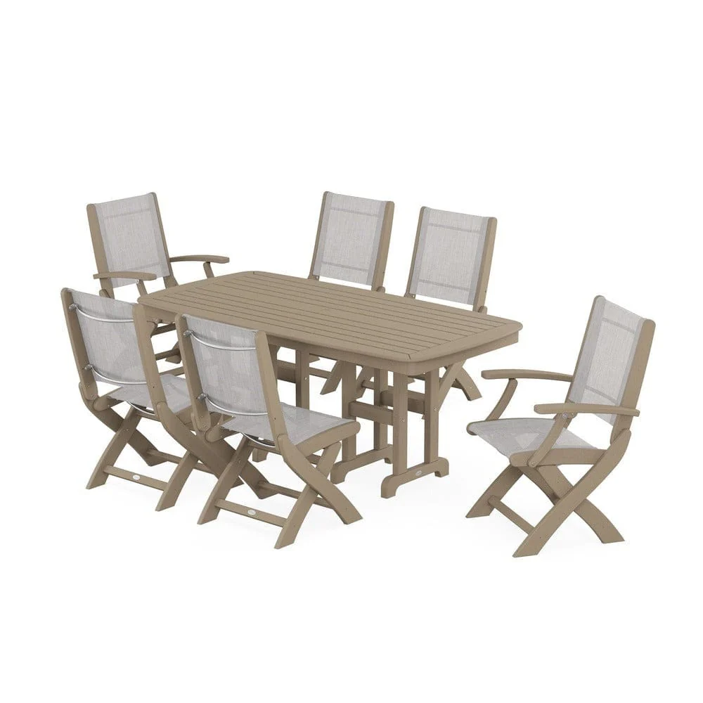 POLYWOOD® - Coastal Folding Chair 7-Piece Dining Set - PWS1264 - Image 101