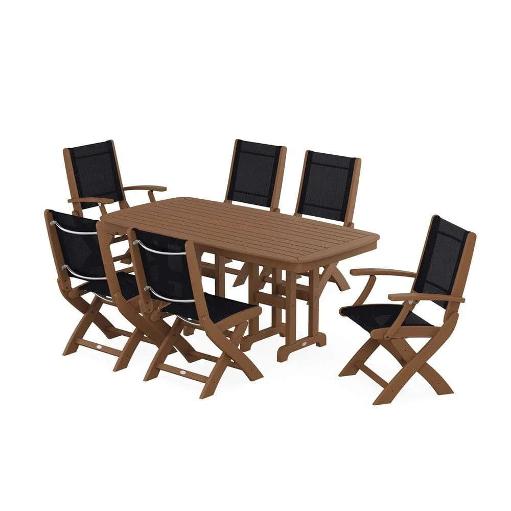 POLYWOOD® - Coastal Folding Chair 7-Piece Dining Set - PWS1264 - Image 102