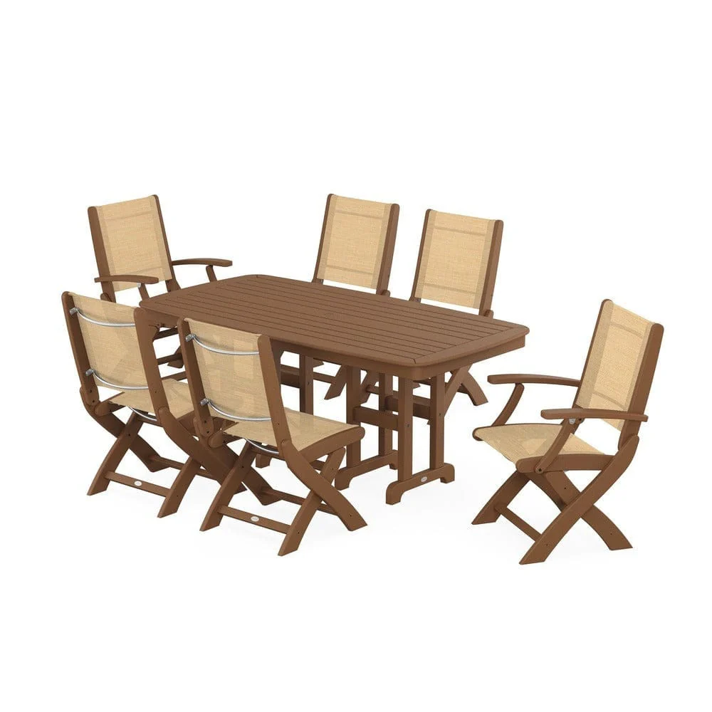 POLYWOOD® - Coastal Folding Chair 7-Piece Dining Set - PWS1264 - Image 103