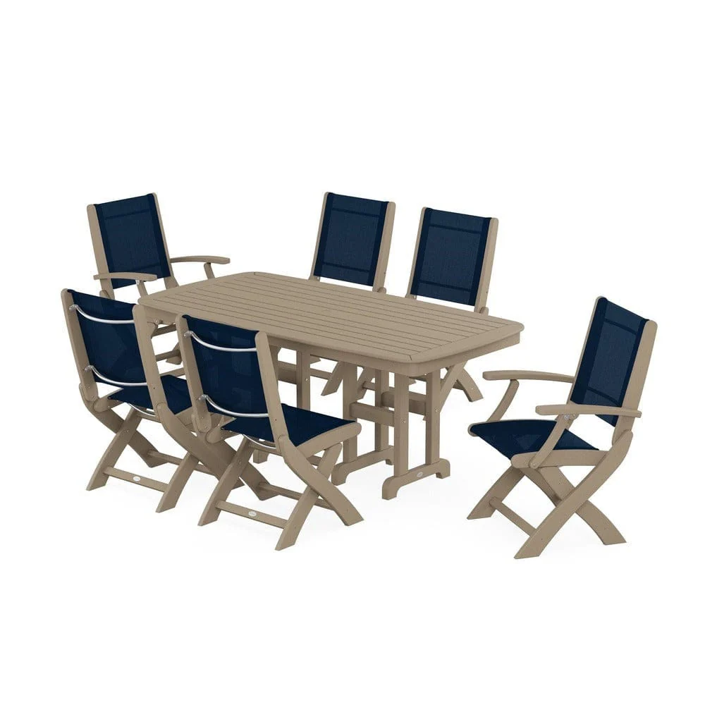 POLYWOOD® - Coastal Folding Chair 7-Piece Dining Set - PWS1264 - Image 113