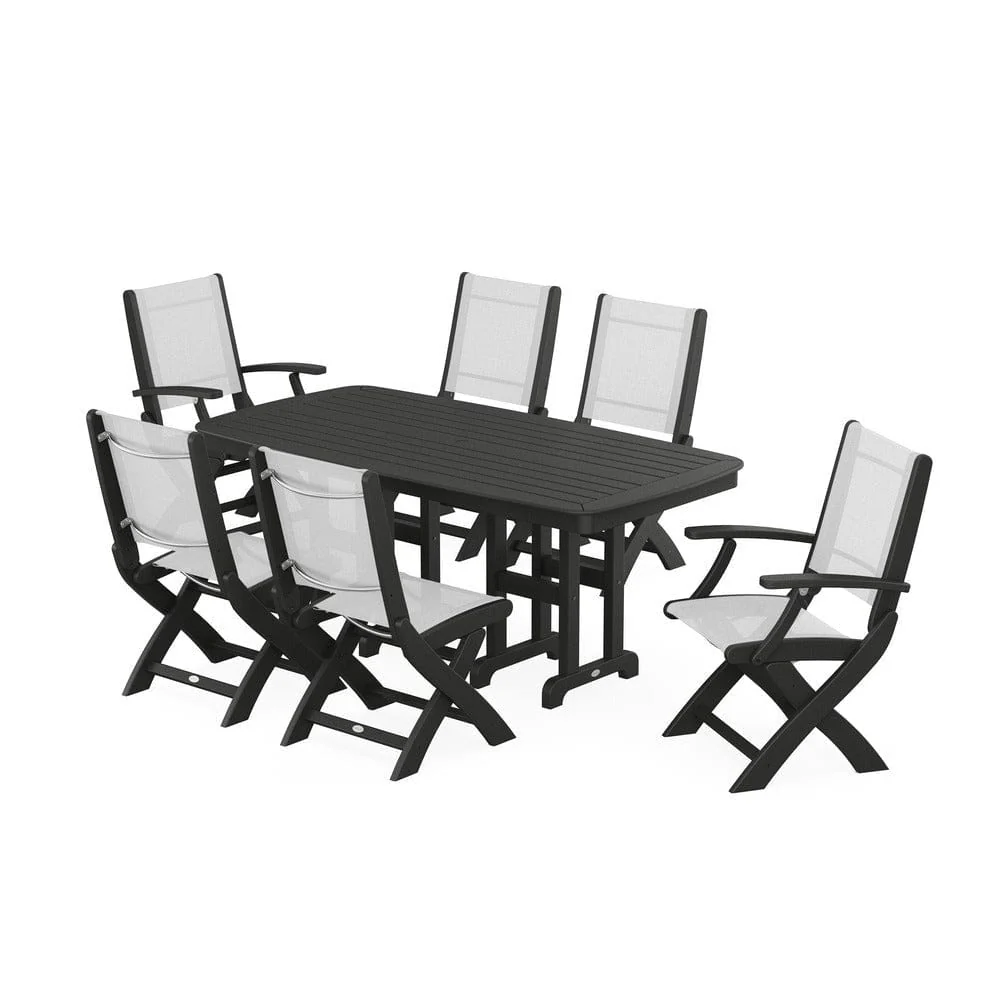 POLYWOOD® - Coastal Folding Chair 7-Piece Dining Set - PWS1264 - Image 118