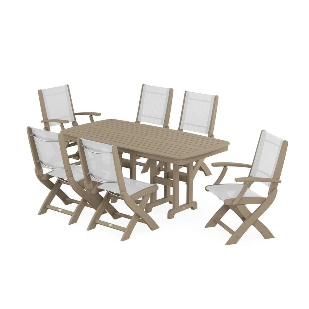 POLYWOOD® - Coastal Folding Chair 7-Piece Dining Set - PWS1264 - Image 120